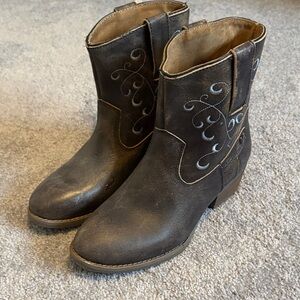 Brown Western Ankle Boots